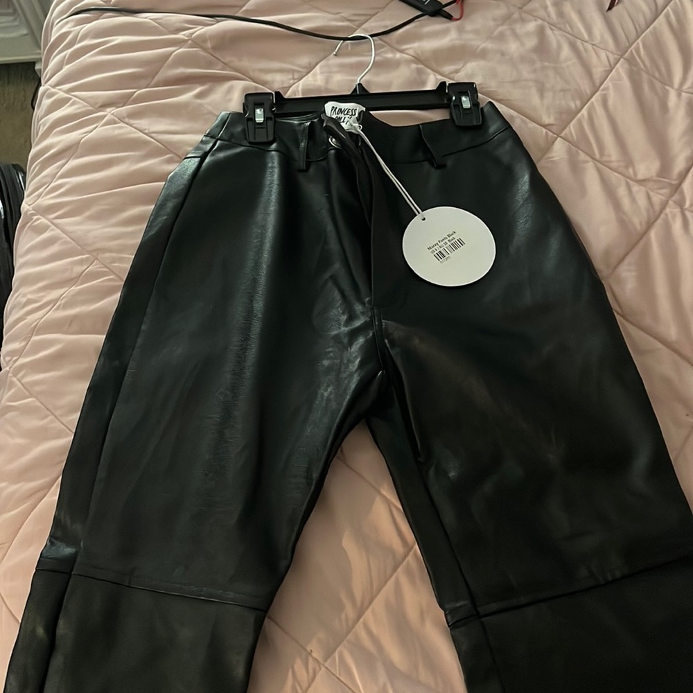 Black leather pants from princess Polly